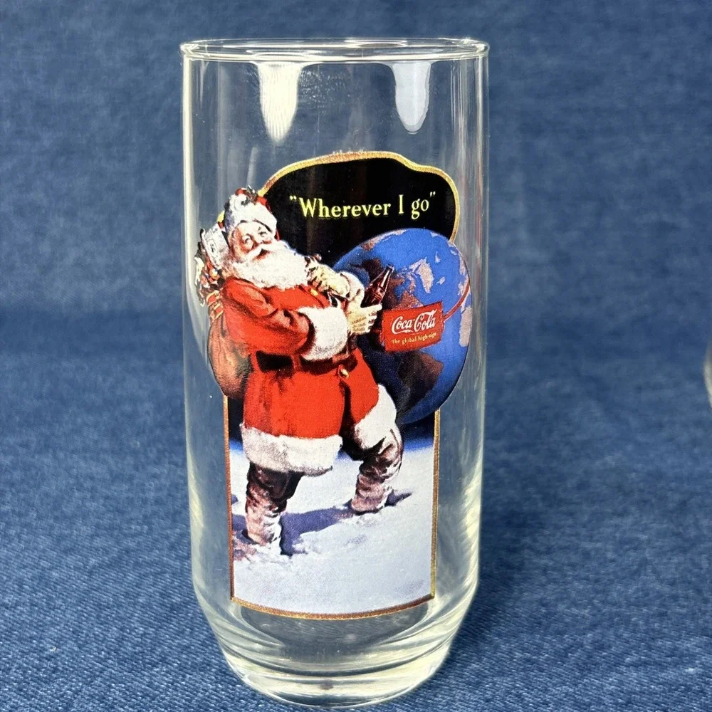 VTG Coca-Cola Haddon Sundblom Santa Claus Glasses Full Set Series II 93761
